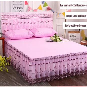 Čisté Barvy 3ks Krajky okraj Přehozu sada Princezna postel potah a povlak na Polštář hot prodej Matraci chránit postel kryt Domácí Textilní