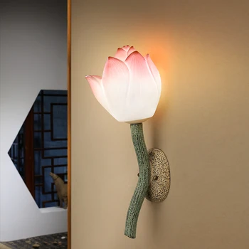 Čínský tvůrčí uličky, chodby, schodiště, chodby lampa ložnice noční verandě nástěnné svítidlo art Lotus Restaurant hotel lampa podprsenka svícen