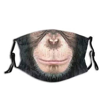 Šimpanz 2 Legrační Cool Tkanina Maska Šimpanz Zvíře Zoo Šimpanz Opice Pop Art Pop Tvář Kolektory Rty Ústa Styl, Který Virové