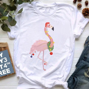 Ženy Letní Ležérní Harajuku T Shirt Plus Velikost Bílé Vrcholky Nové Flamingo Tričko Ženy Módní Harajuku Krátký Rukáv T Košile