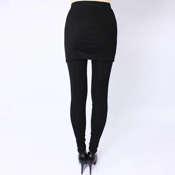 ženy super elastické plus velikost bavlněné asymetrické legging split sukně 5XL